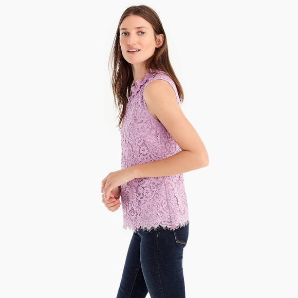 🌸🌷Lace Ruffle Sleeveless Tank Top Lilac🌸🌷 - Picture 3 of 6